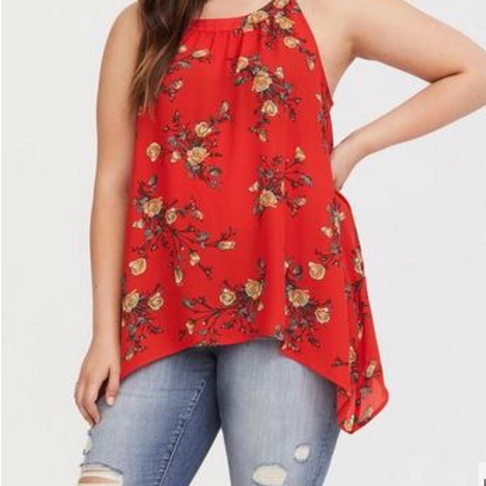 Torrid Georgette High Neck Tank
